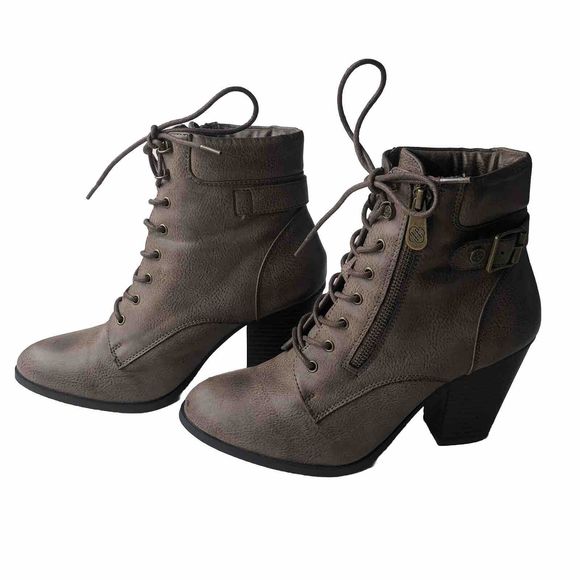 Daisy Fuentes Kloudie Brown Ankle Boots Zip Side Size 10M - Picture 4 of 10